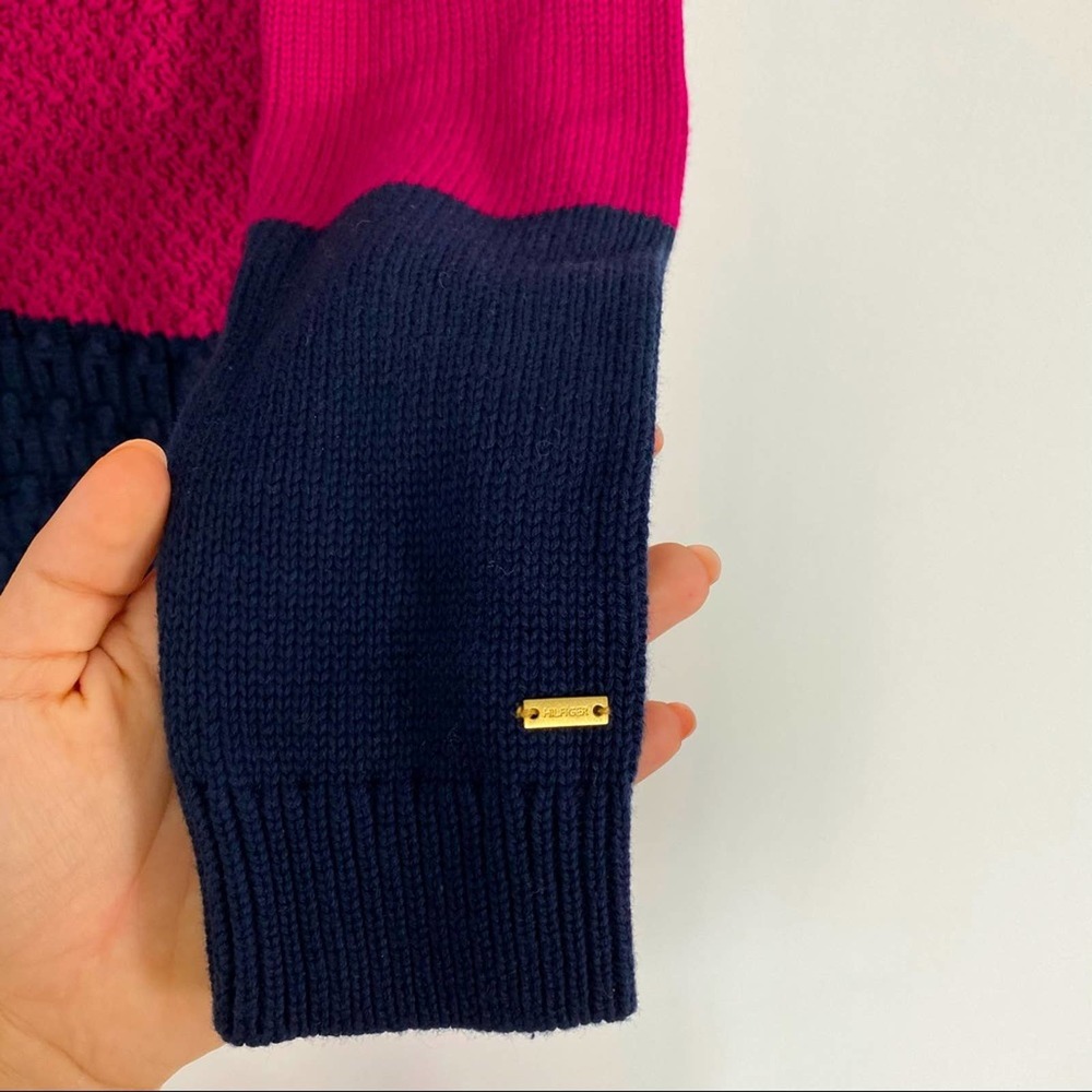 NWT Tommy Hilfiger Navy Pink Striped Sweater XS - Picture 4 of 6